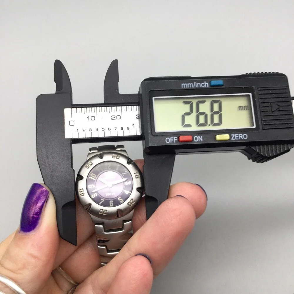 Freestyle Womens Watch 27mm Purple Dial Silver Tone Diver New Battery 6.25